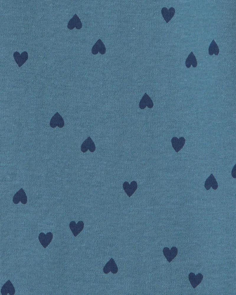 Girls Heart Long-Sleeve Rib Top - Blue