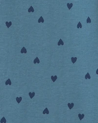 Girls Heart Long-Sleeve Rib Top - Blue