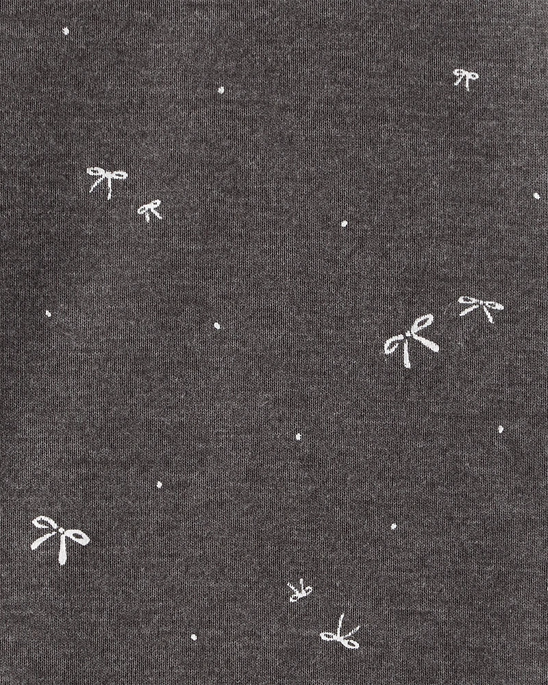 Baby Girl Bow Print Bodysuit & Pant Set - Grey