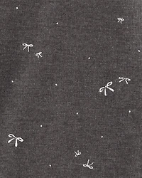 Baby Girl Bow Print Bodysuit & Pant Set - Grey