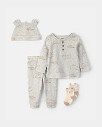 Baby 4-Piece Bear Layering Set - Grey