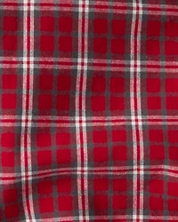 Baby Boy 3-Piece Plaid Print Long-Sleeve Shirt & Suspender Pant Set - Red/Denim