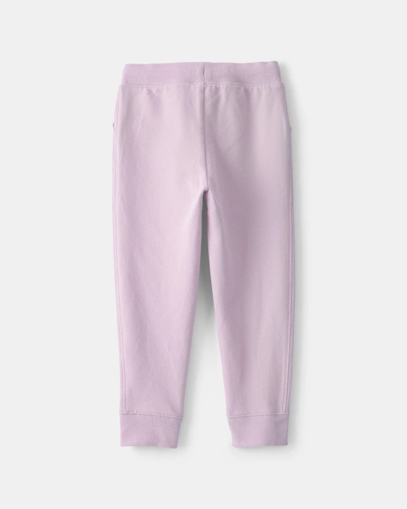 Toddler Girl Drawstring Knit Joggers - Purple