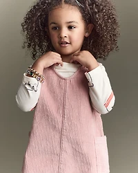 Toddler Girl Otter Pocket Corduroy Jumper - Light Pink