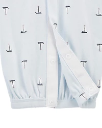 Baby Boy Preemie Sailboat Sleeper Gown