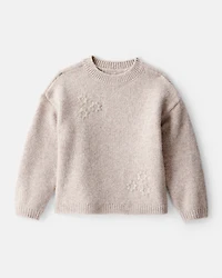 Toddler Girl Floral Long-Sleeve Sweater - Cream