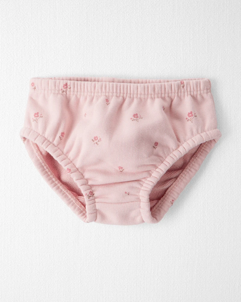 Baby Girl French Terry Dress Made with Organic Cotton in Blush Petals Print