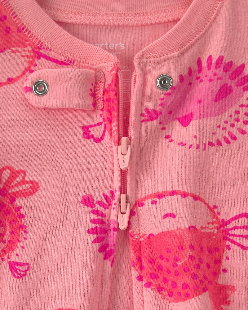 Baby Girl Pufferfish 100% Cotton 1-Piece Pajama