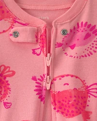 Baby Girl Pufferfish 100% Cotton 1-Piece Pajama