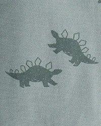 Toddler Boy Dinosaur French Terry Long-Sleeve Tee & Pant Set- Green/Grey