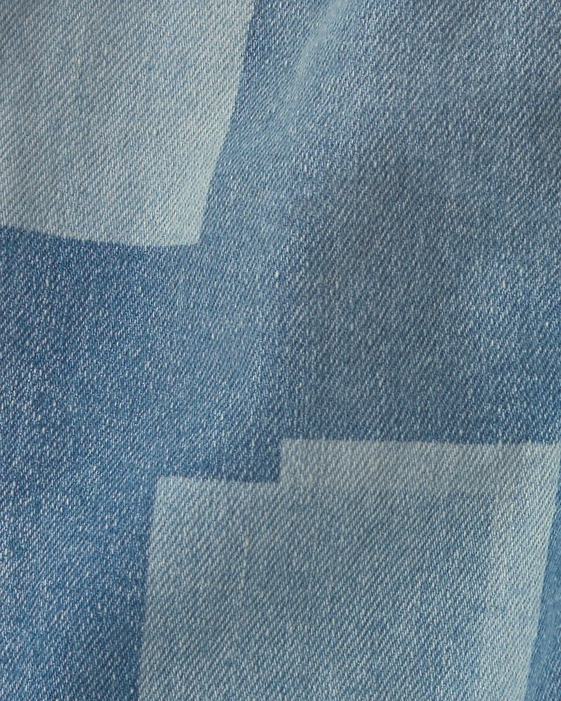 Baby Girl Patchwork Straight-Leg Jeans - Medium Wash
