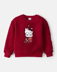 Girls Hello Kitty® Sherpa Pullover Sweatshirt - Red
