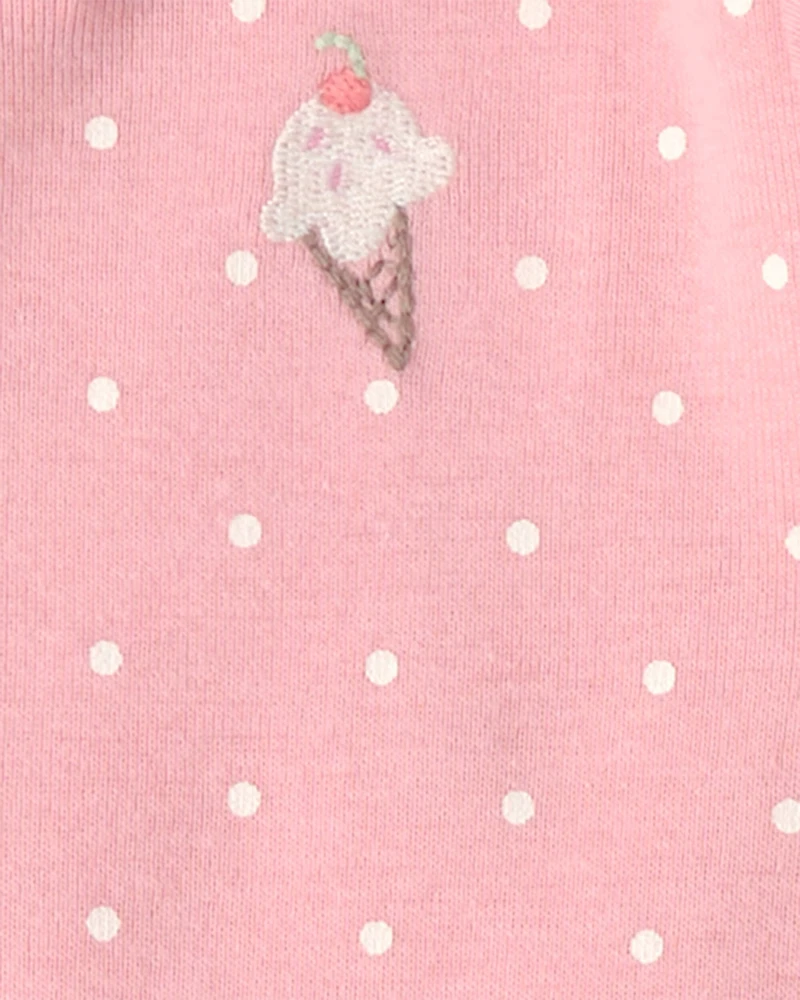 Baby Girl 2-Pack Ice Cream Truck 100% Cotton Snug Fit 1-Piece Pajama - Pink/Ivory