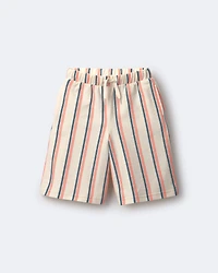 Toddler Girl Wide-Leg Capri Pant in Stripes - Cream