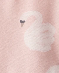 Toddler Girl DayDream Fleece Swan Knit Dress - Pink