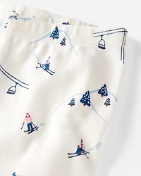 Toddler Organic Cotton Pajamas in Snowy Slopes Print