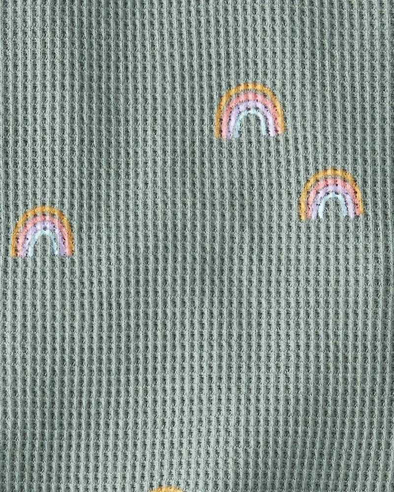 Baby Organic Cotton Waffle Knit Set in Magical Rainbow Print