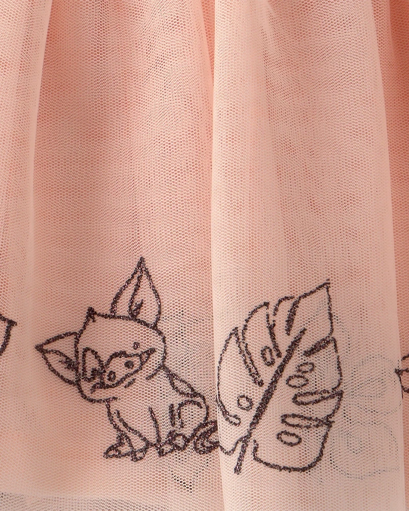 Toddler Girl Disney© Moana Glitter Tulle  Skort - Orange