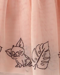 Toddler Girl Disney© Moana Glitter Tulle  Skort - Orange