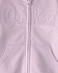 Baby Girl OshKosh Logo Zip-Up Hoodie - Purple