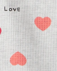 Toddler Girl Heart Top & Pant Set - Grey