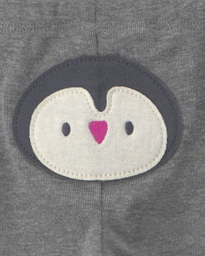 Baby Girl 3-Piece Penguin Long-Sleeve Bodysuit & Pant Set - Pink