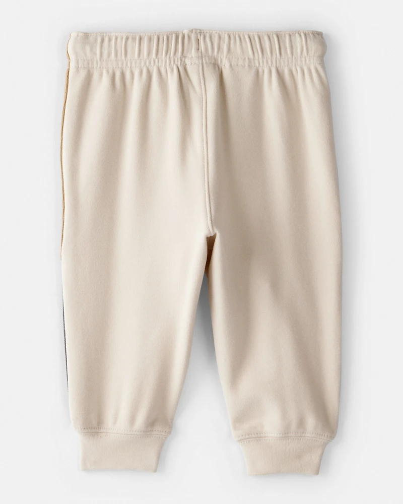 Baby Boy Colorblock Joggers - Tan/White