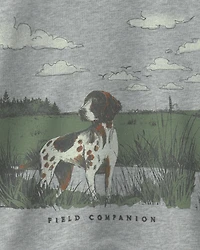 Boys 'Field Companion' Dog French Terry Pullover Sweatshirt - Grey