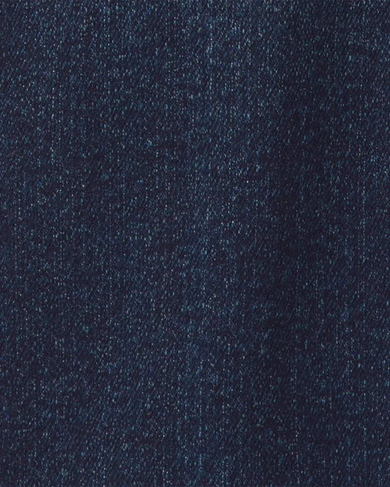 Baby Elastic Strap Denim Overalls - Dark Wash