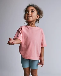 Toddler Girl Rolled Cuff Tee - Light Pink