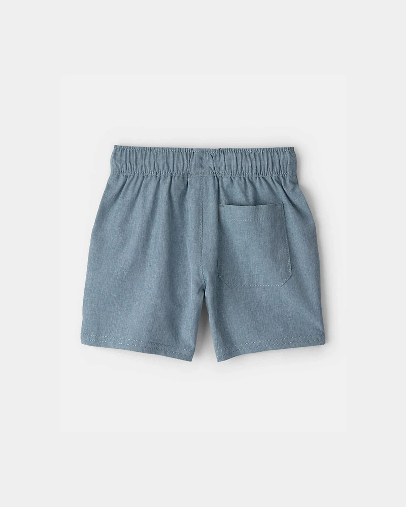 Baby Boy Woven Pocket Shorts - Blue