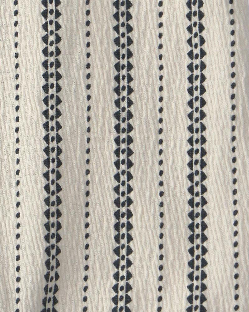 Baby Boy Striped Short-Sleeve Romper - Black/Ivory