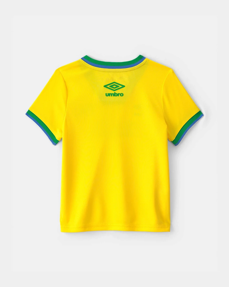 Toddler 2-Piece Umbro Brazil Soccer Jersey & Short Set - Blue/Yellow/Green