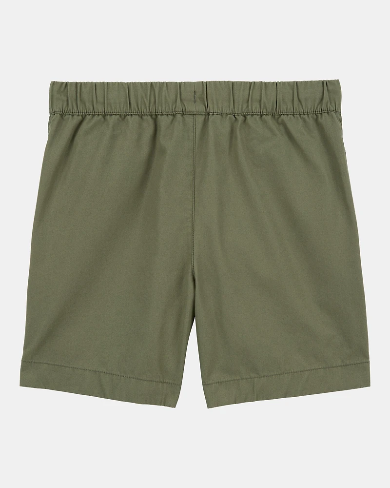 Boys Pull-On Poplin Shorts - Olive