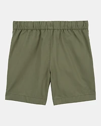 Boys Pull-On Poplin Shorts - Olive