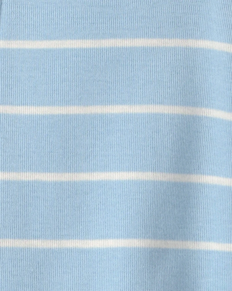 Toddler Boy Alligator Striped 100% Cotton Snug Fit 1-Piece Pajama - Blue