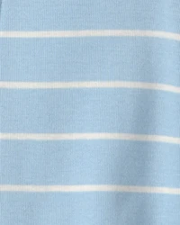 Toddler Boy Alligator Striped 100% Cotton Snug Fit 1-Piece Pajama - Blue