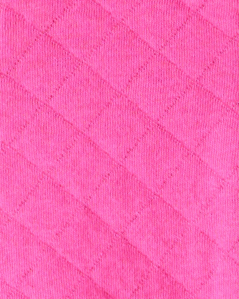 Baby Girl 3-Piece Bow Print Bodysuit, Vest & Pant Set - Pink