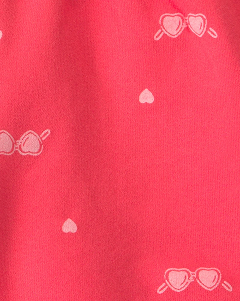 Girls Sunglasses French Terry Shorts - Coral