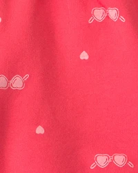Girls Sunglasses French Terry Shorts - Coral