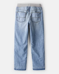 Boys Denim Pull-On Straight Jeans - Light Wash