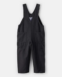 Toddler Boy Herringbone Overalls - Black