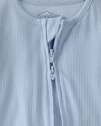 Baby Boy 2-Way Zip PurelySoft Sleep & Play Pajama - Blue