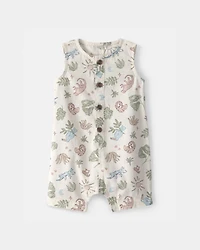 Baby Boy Desert Sleeveless Romper - Beige