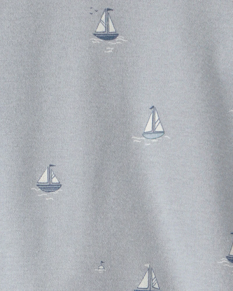 Baby 2-Piece Organic Cotton Ribbed Pajama Set in Sail Away Print
