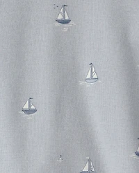 Baby 2-Piece Organic Cotton Ribbed Pajama Set in Sail Away Print