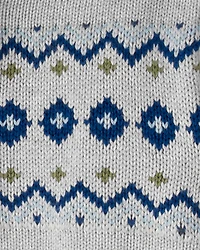 Toddler Boy Organic Cotton Fair Isle Sherpa Sweater Knit Jacket