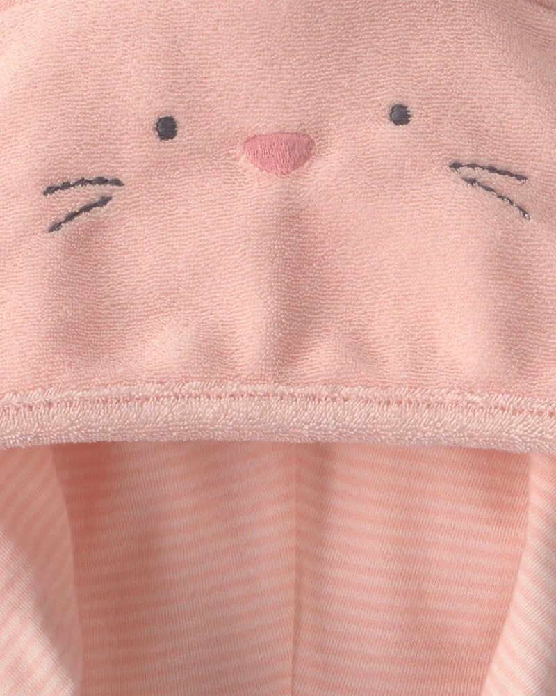 Baby Girl Bunny Terry Robe - Pink