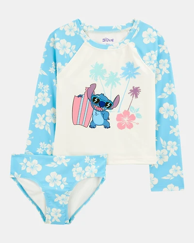 Girls Disney© Lilo & Stitch 2-Piece Rashguard Swimsuit Set - Blue