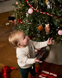 Baby Boy Holiday Print Long-Sleeve Sweater & Pant Set - White